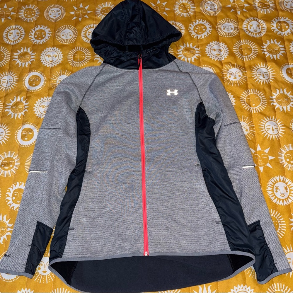 Under Armour Charcoal and Black Jacket with Red Trim